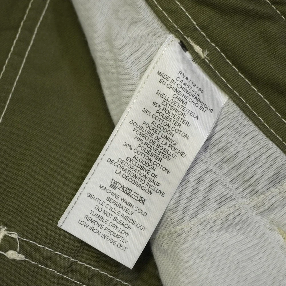NEW True Religion Cargo Pants Mens 36 Green Contrast Stitch Straight Leg